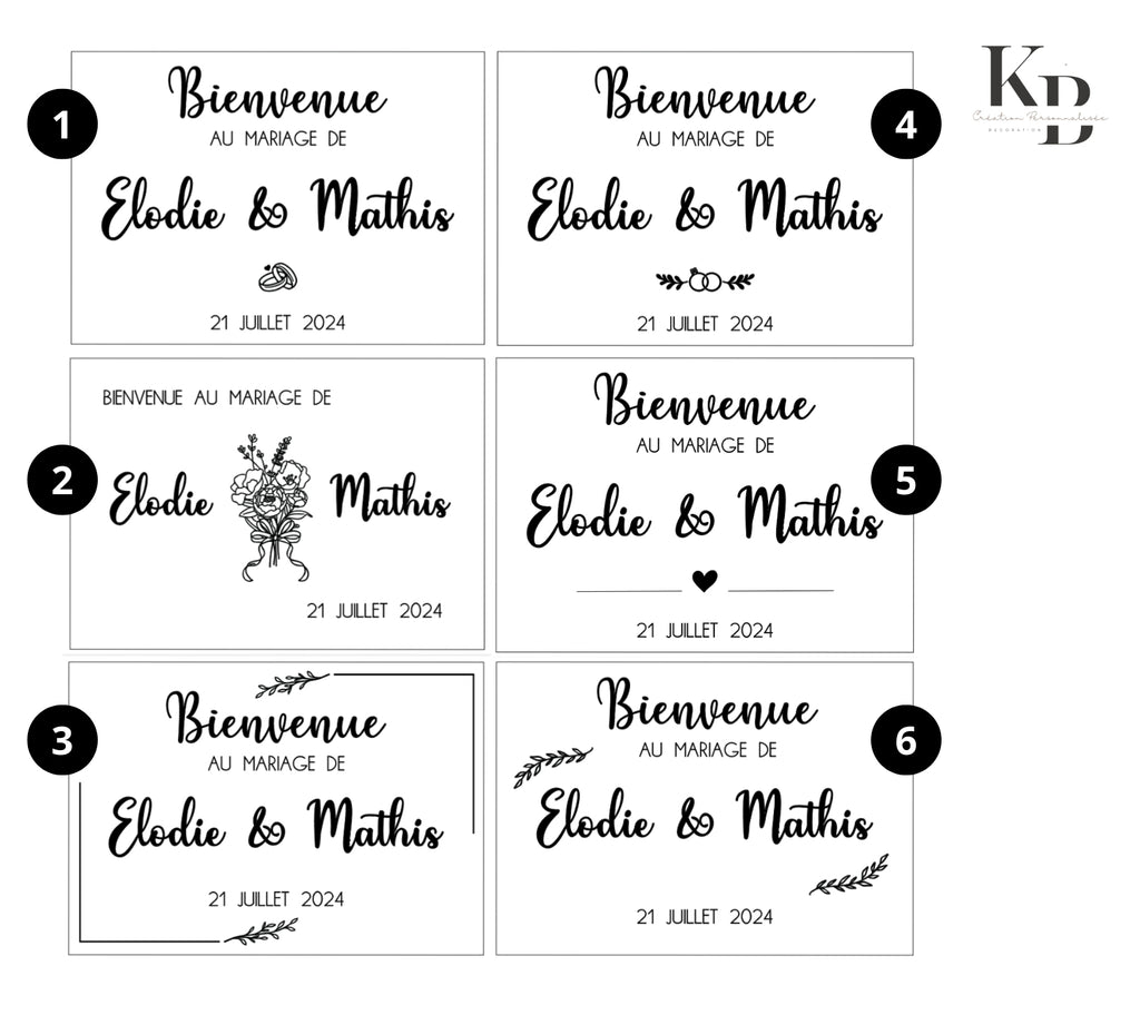 Panneau de bienvenue (mariage)