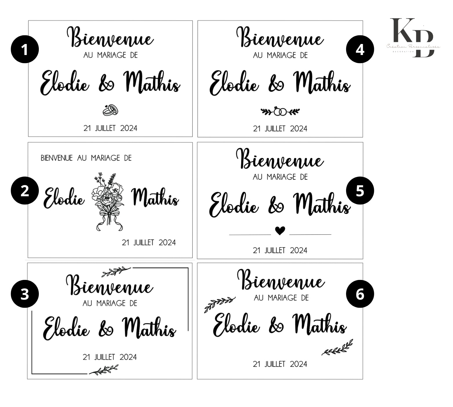 Panneau de bienvenue (mariage)