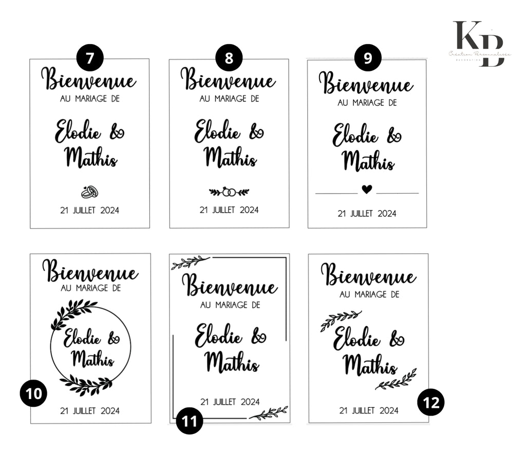 Panneau de bienvenue (mariage)