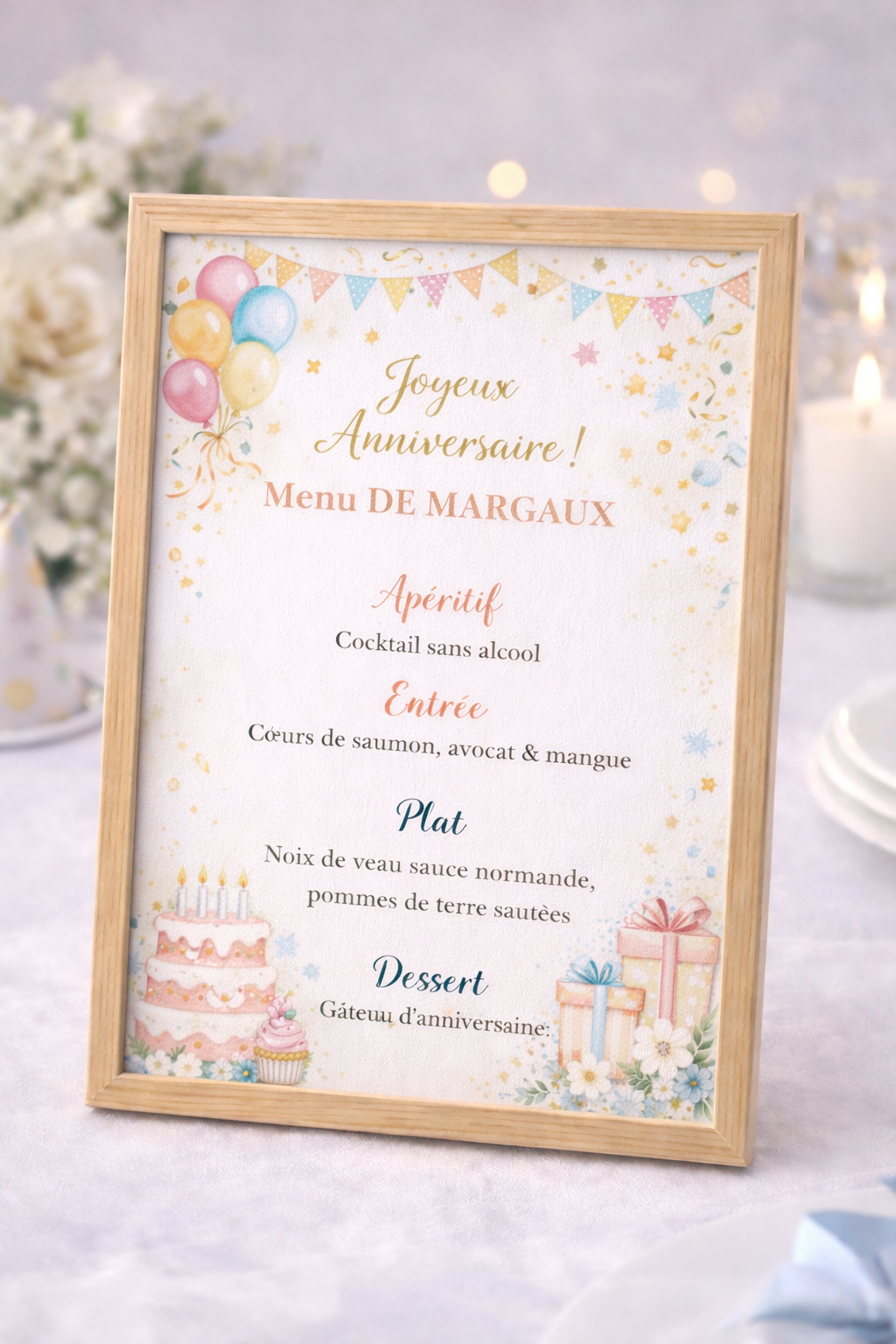 Affiche menu